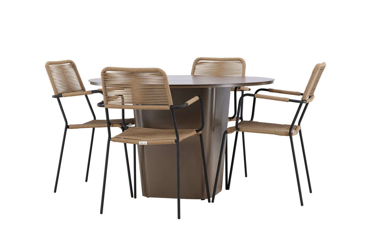 Santa Fe Rund Dining Set - Pakke med 4