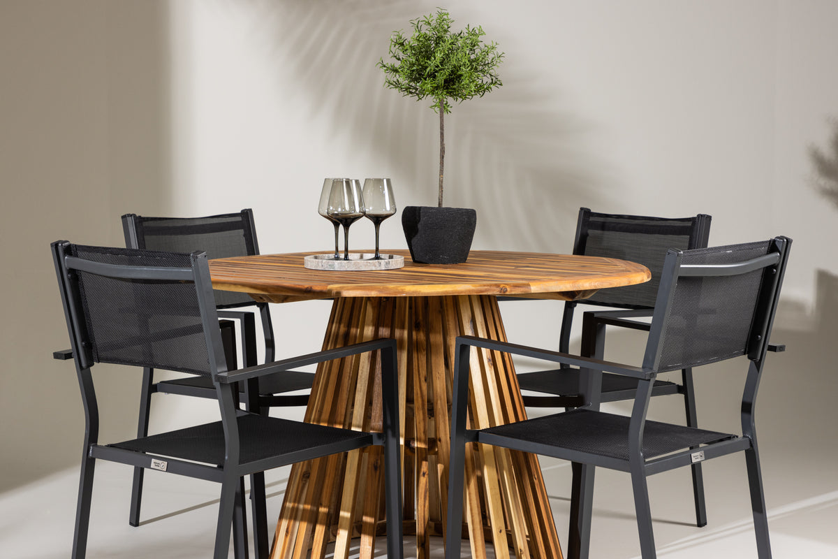 Lumpur Rund Dining Set - Pakke med 4