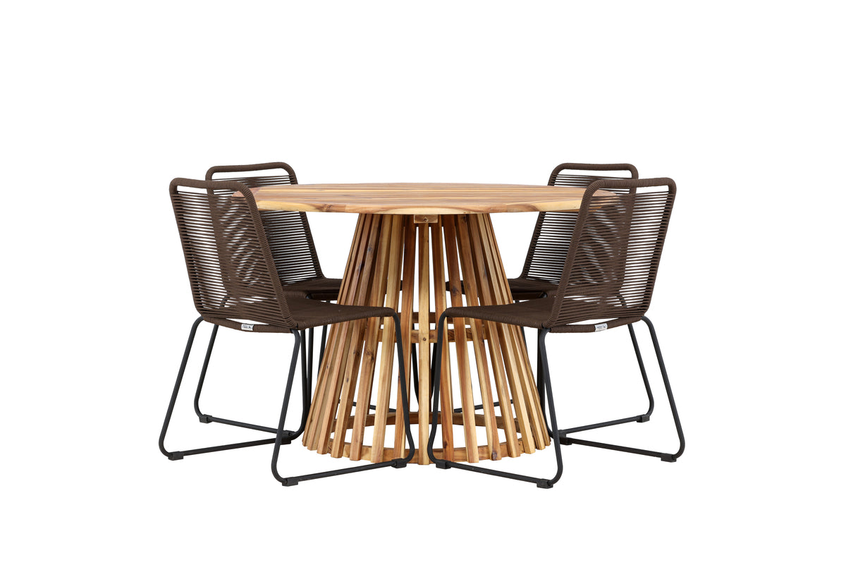 Lumpur Rund Dining Set - Pakke med 4