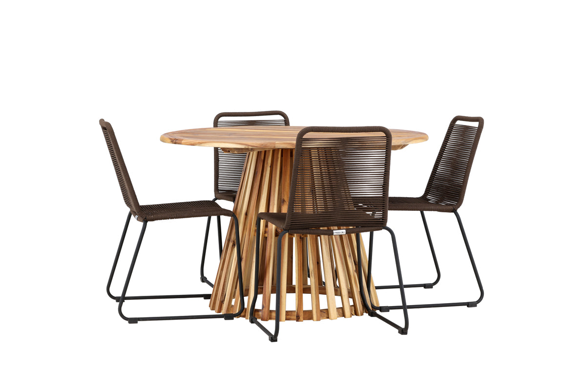 Lumpur Rund Dining Set - Pakke med 4