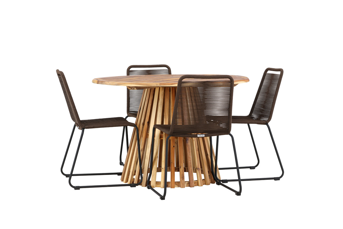 Lumpur Rund Dining Set - Pakke med 4