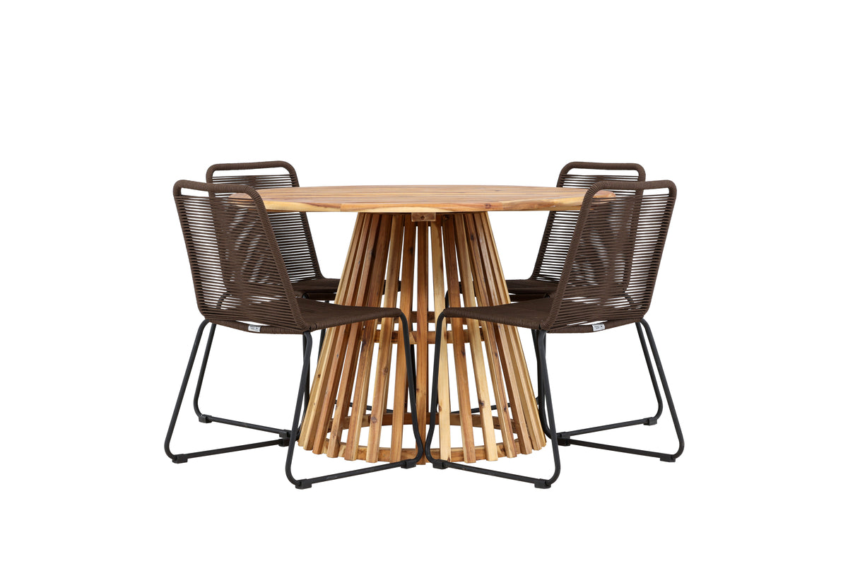 Lumpur Rund Dining Set - Pakke med 4