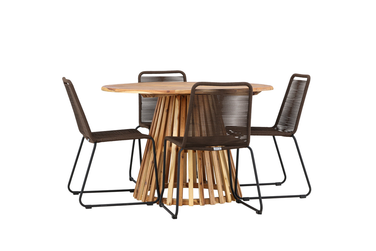 Lumpur Rund Dining Set - Pakke med 4