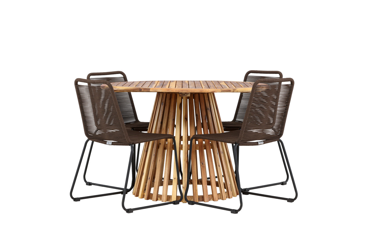 Lumpur Rund Dining Set - Pakke med 4