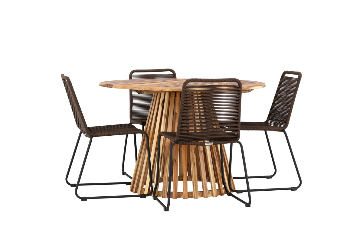 Lumpur Rund Dining Set - Pakke med 4