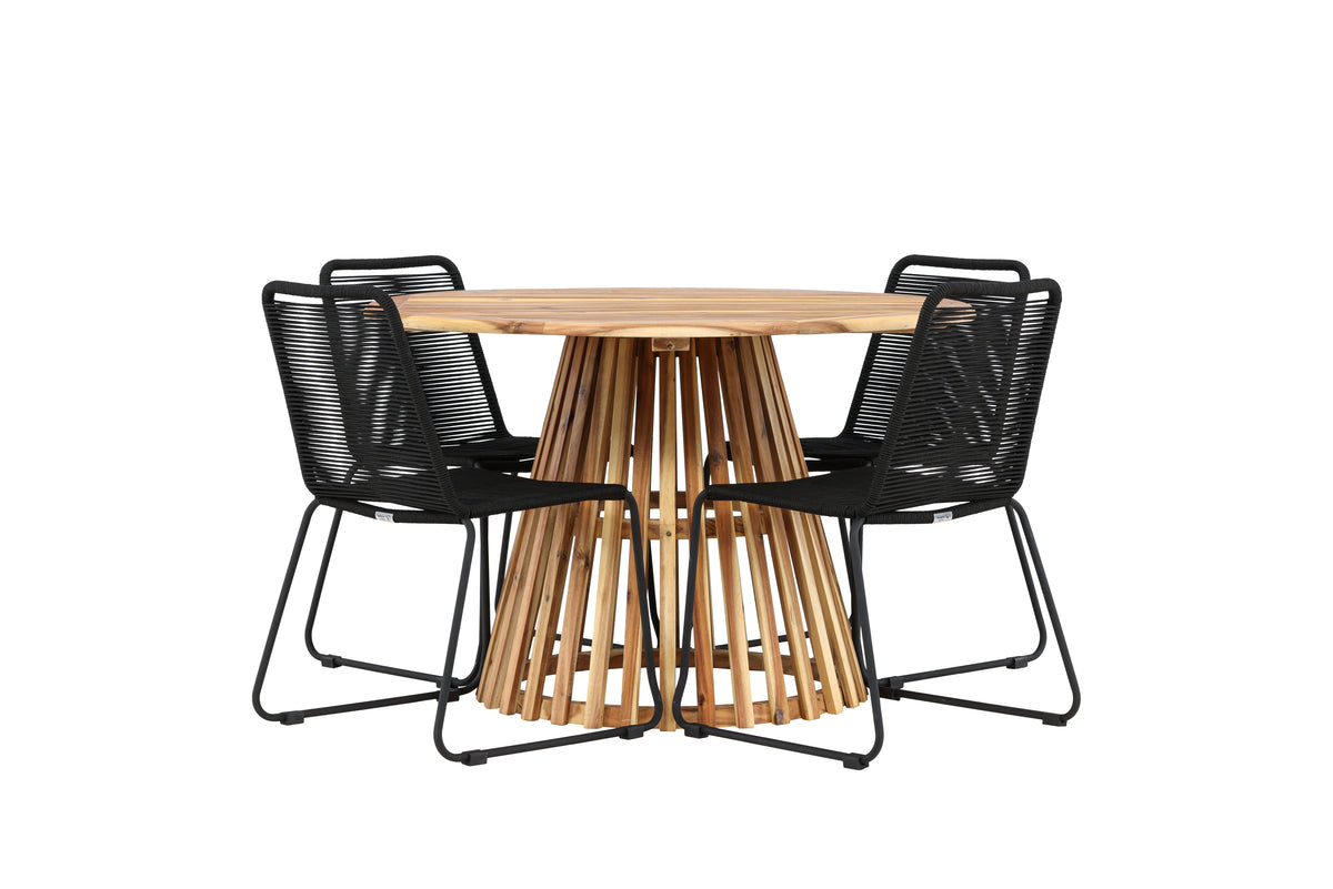 Lumpur Rund Dining Set - Pakke med 4