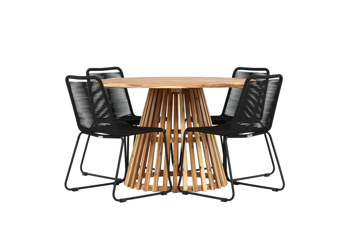 Lumpur Rund Dining Set - Pakke med 4