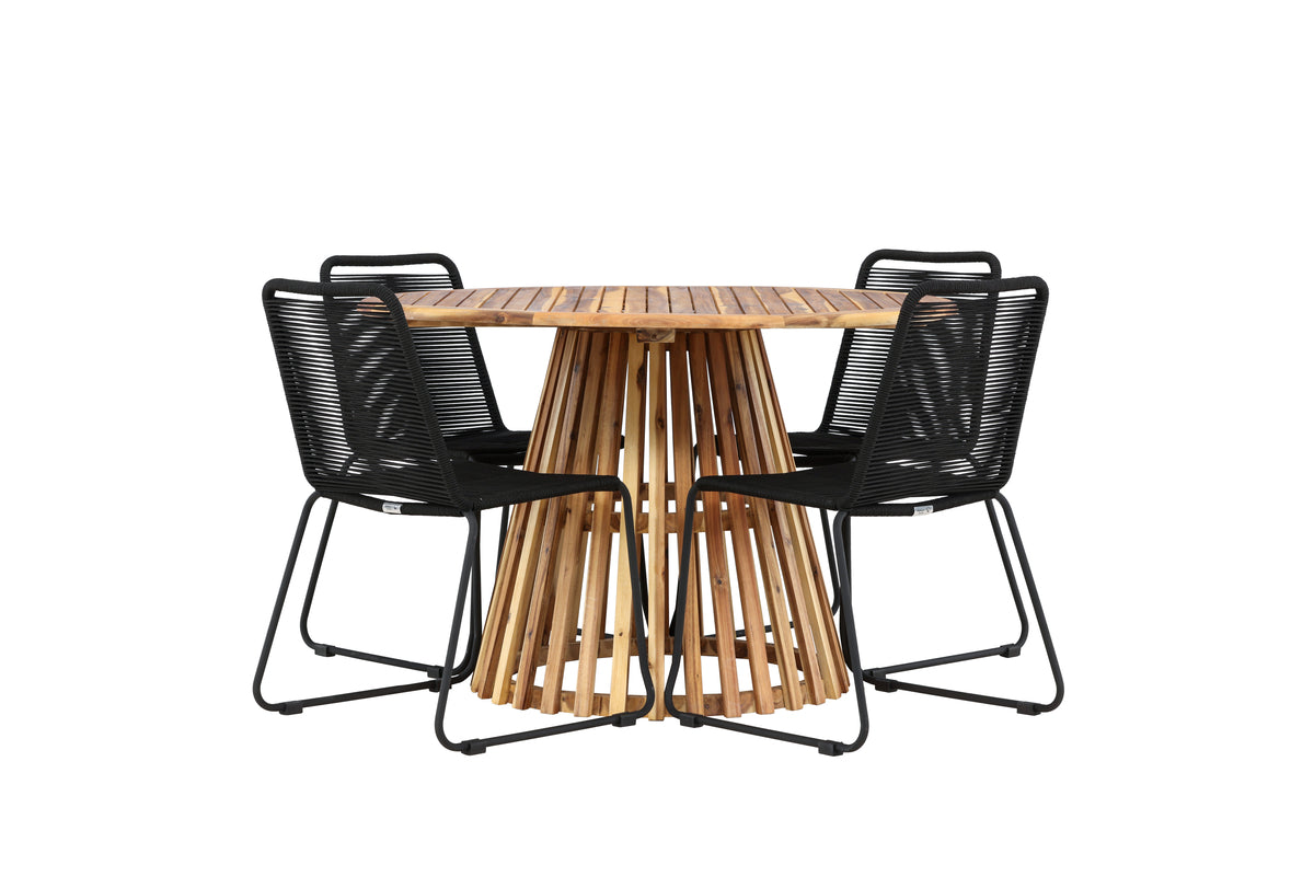 Lumpur Rund Dining Set - Pakke med 4