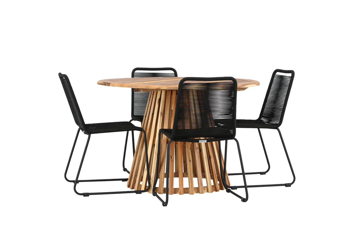 Lumpur Rund Dining Set - Pakke med 4